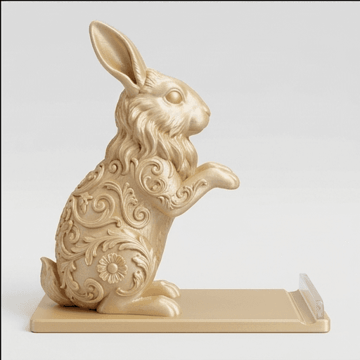 ライオンヘッドのルネサンス肖像画スマホスタンド(シルクゴールド) 4