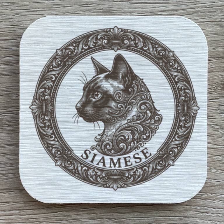 シャム猫のルネサンス肖像画コースターセット