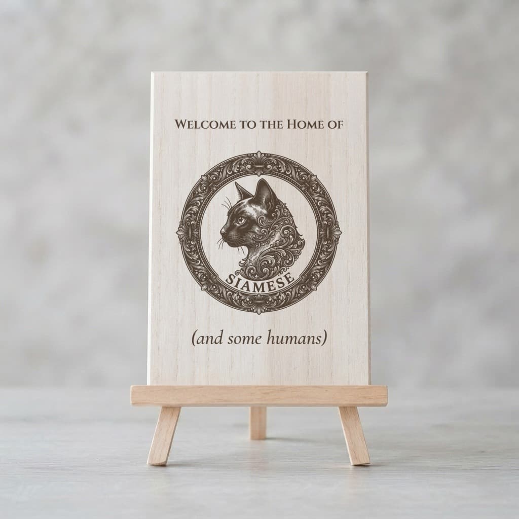 Siamese Renaissance Portrait Wooden Welcome Board