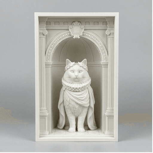 Ragdoll Renaissance Portrait Booknook Diorama