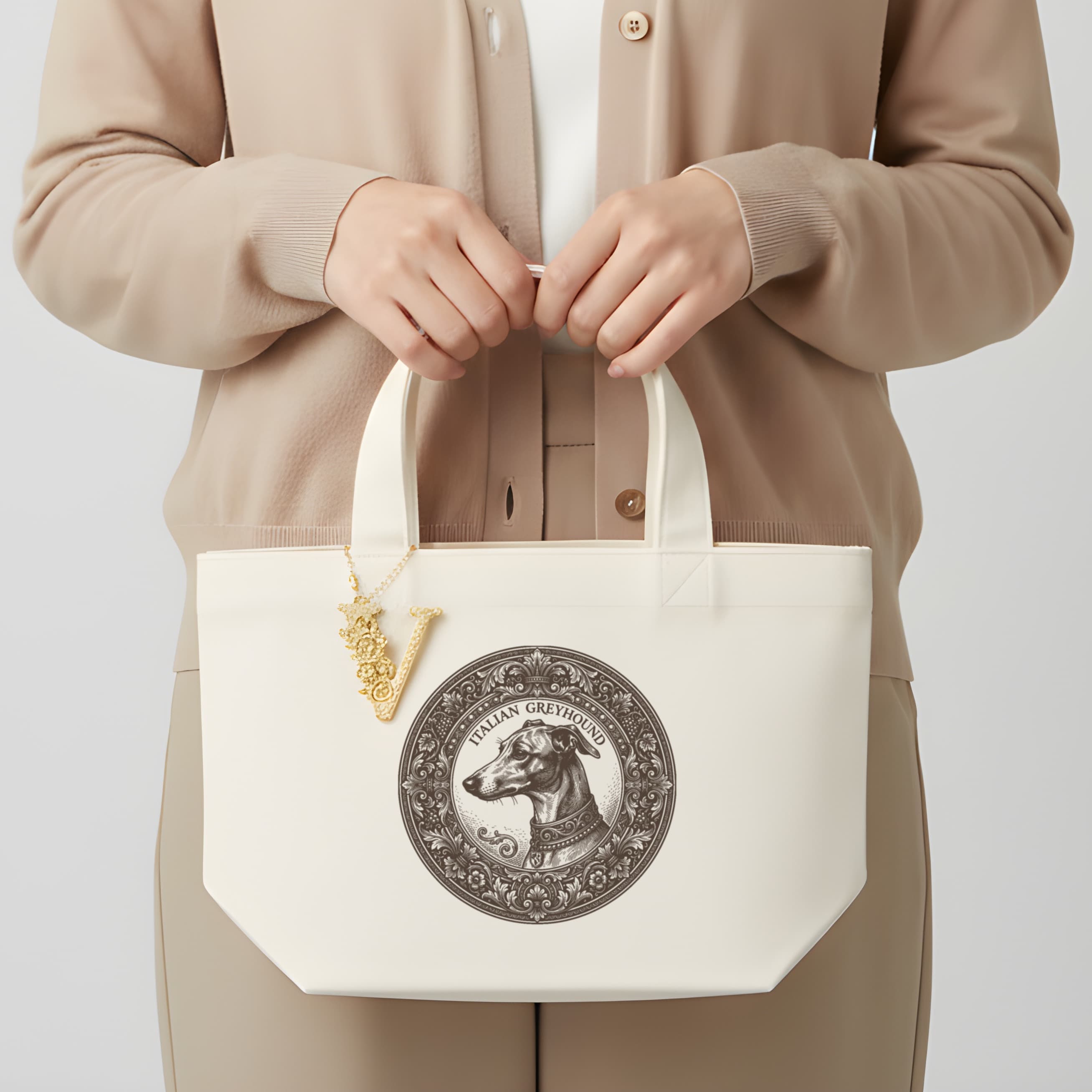 Italian greyhound Renaissance Portrait Mini Tote Bag 2