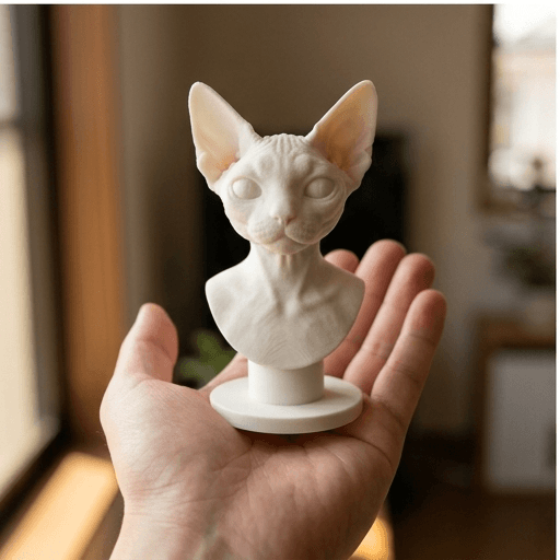 Devon Rex Renaissance Portrait Bust Sculpture 2