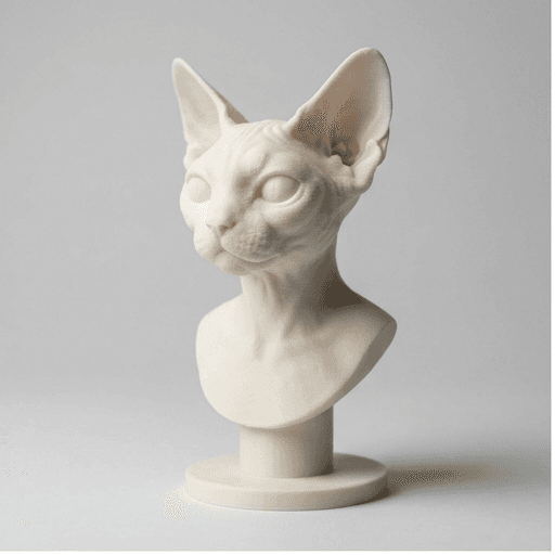 Devon Rex Renaissance Portrait Bust Sculpture 3