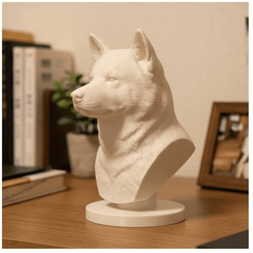 秋田犬のルネサンス肖像画胸像