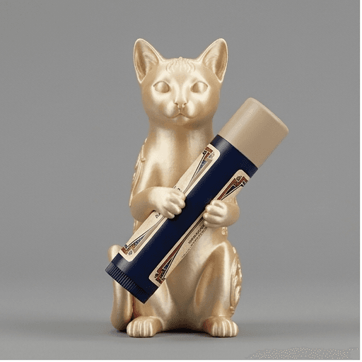 Egyptian Mau Renaissance Portrait Lip Balm Case (Silky Gold)