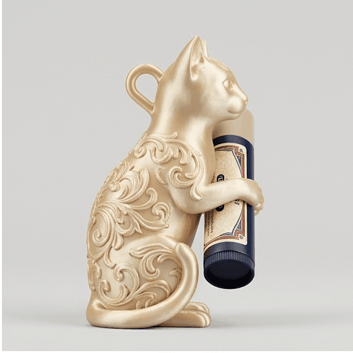 Egyptian Mau Renaissance Portrait Lip Balm Case (Silky Gold) 2