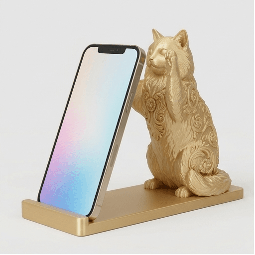 Ragdoll Renaissance Portrait Phone Stand (Silky Gold)