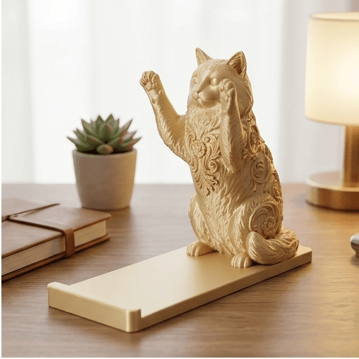 Ragdoll Renaissance Portrait Phone Stand (Silky Gold) 2