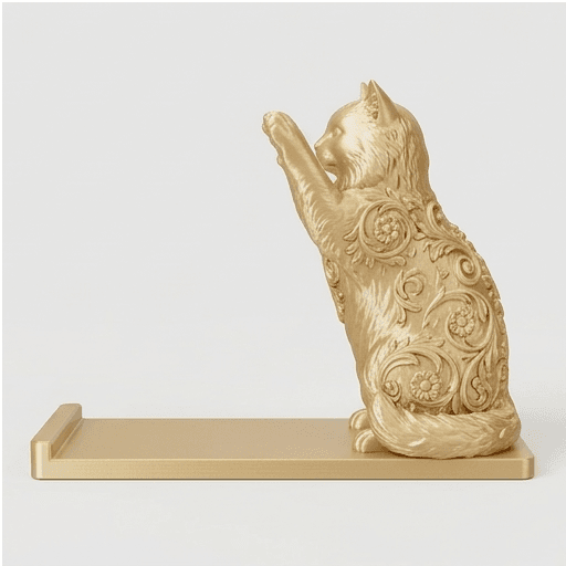 Ragdoll Renaissance Portrait Phone Stand (Silky Gold) 4