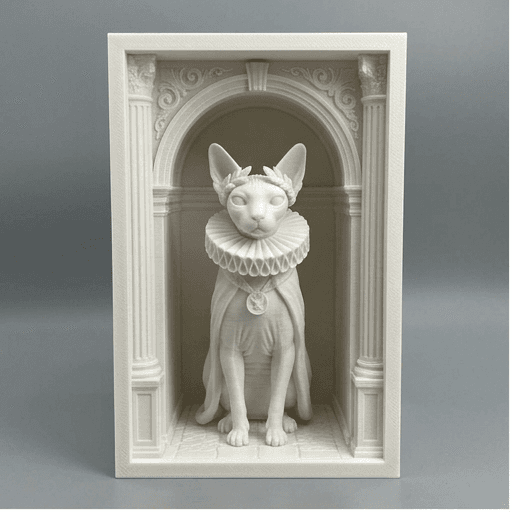 Sphynx Renaissance Portrait Booknook Diorama