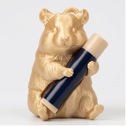 キンクマハムスターのルネサンス肖像画リップケース(シルクゴールド)