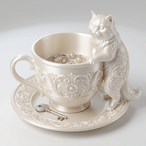 ヒマラヤンのルネサンス肖像画アクセサリートレイ(シルクホワイト)