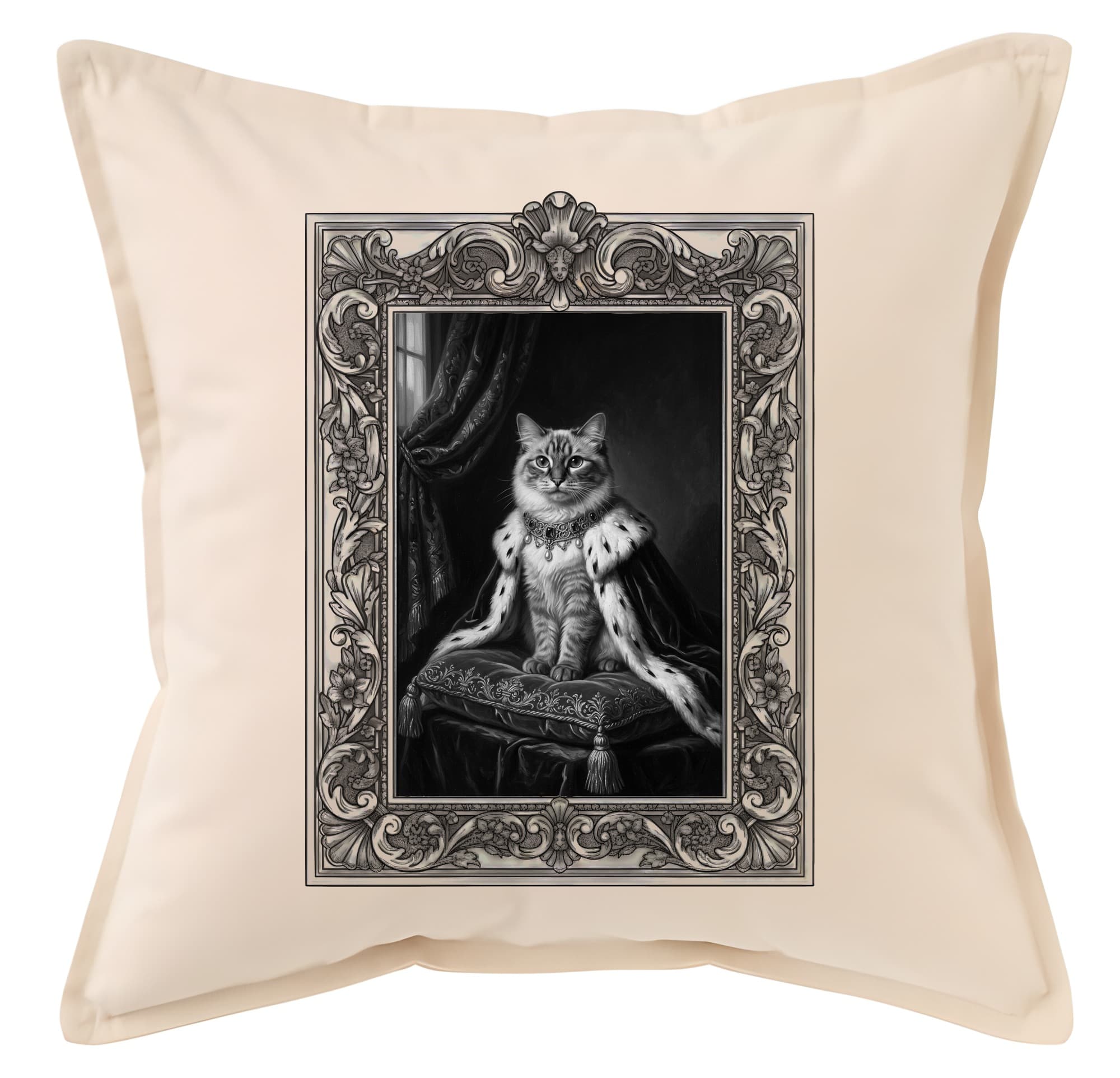 Balinese Renaissance Portrait Throw Cushion (Framed Design)