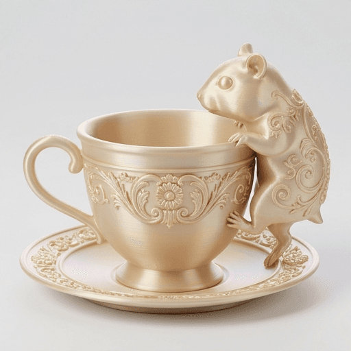 プディングハムスターのルネサンス肖像画アクセサリートレイ(シルクゴールド) 3