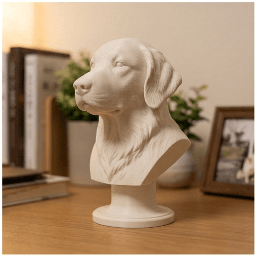 golden retriever Renaissance Portrait Bust Sculpture