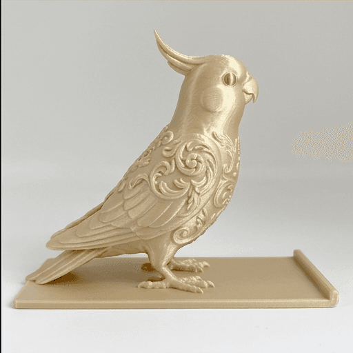 オカメインコのルネサンス肖像画スマホスタンド(シルクゴールド) 4