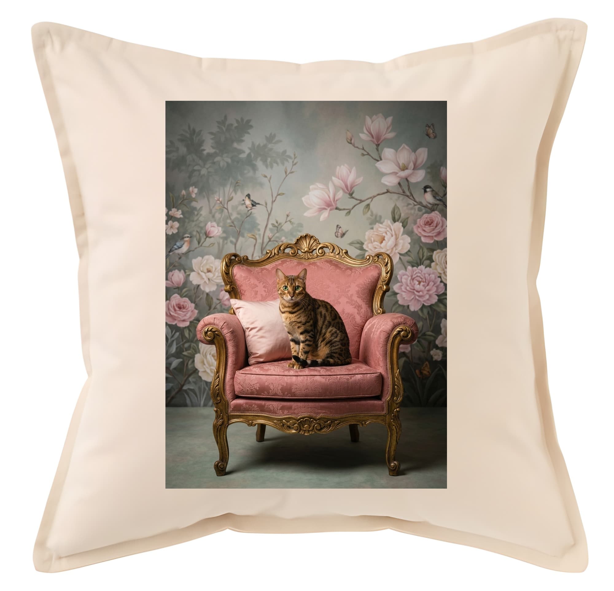 Bengal Shabby Pink Oil-Painting Rococo Cushion