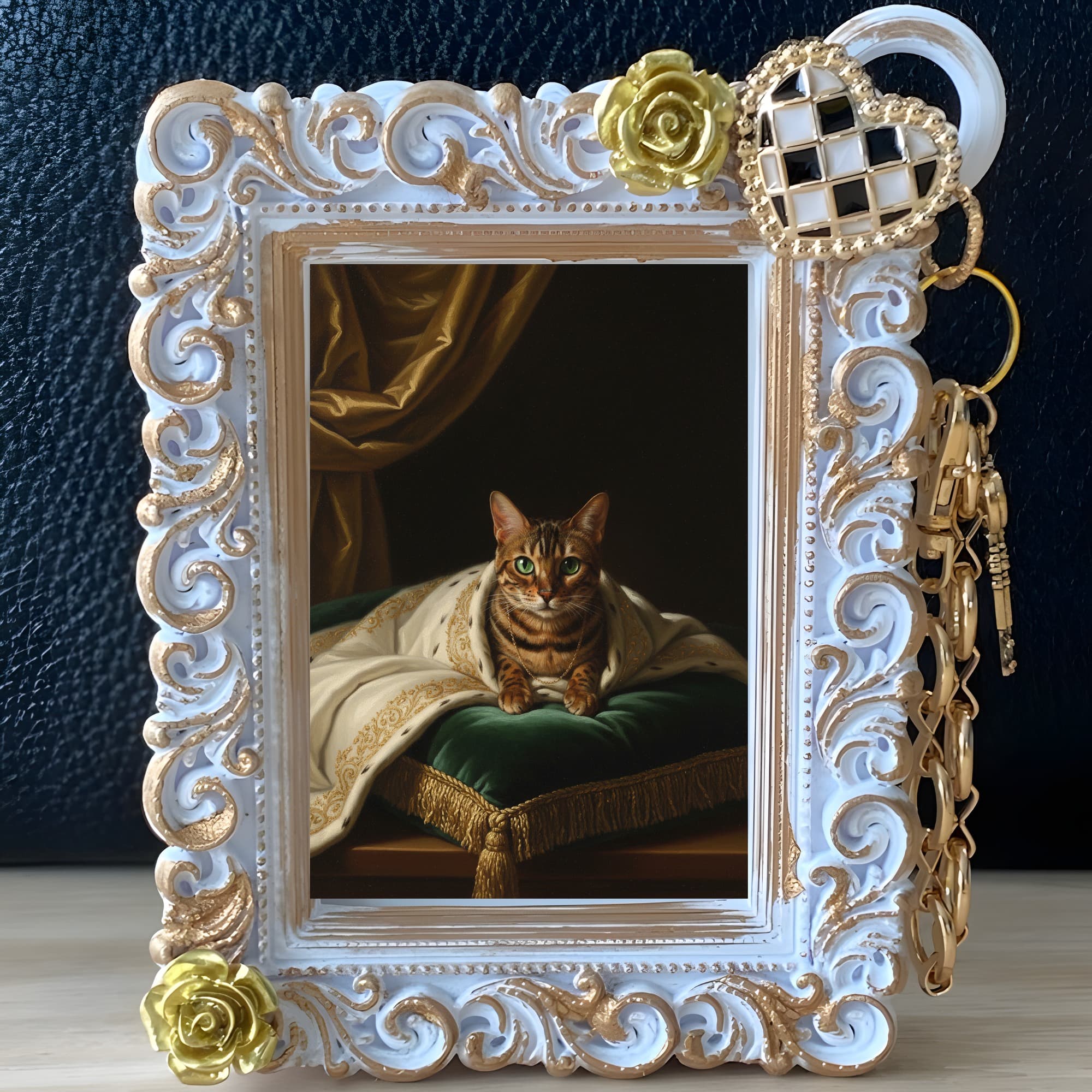 Bengal Renaissance Portrait Bag Charm (White) 2