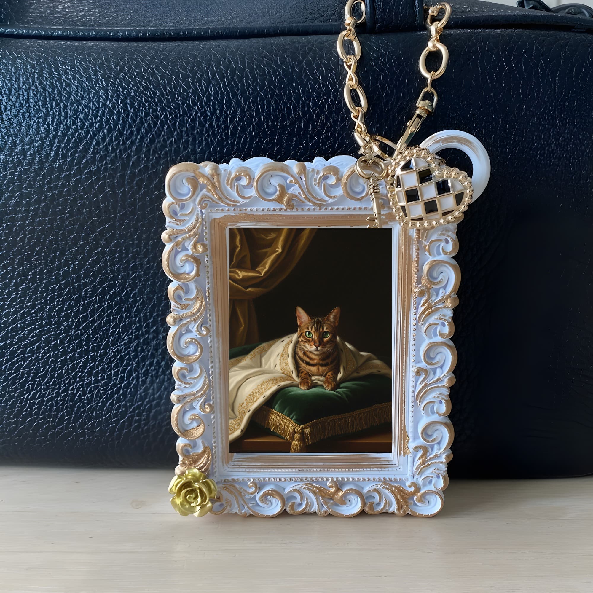 Bengal Renaissance Portrait Bag Charm (White) 3