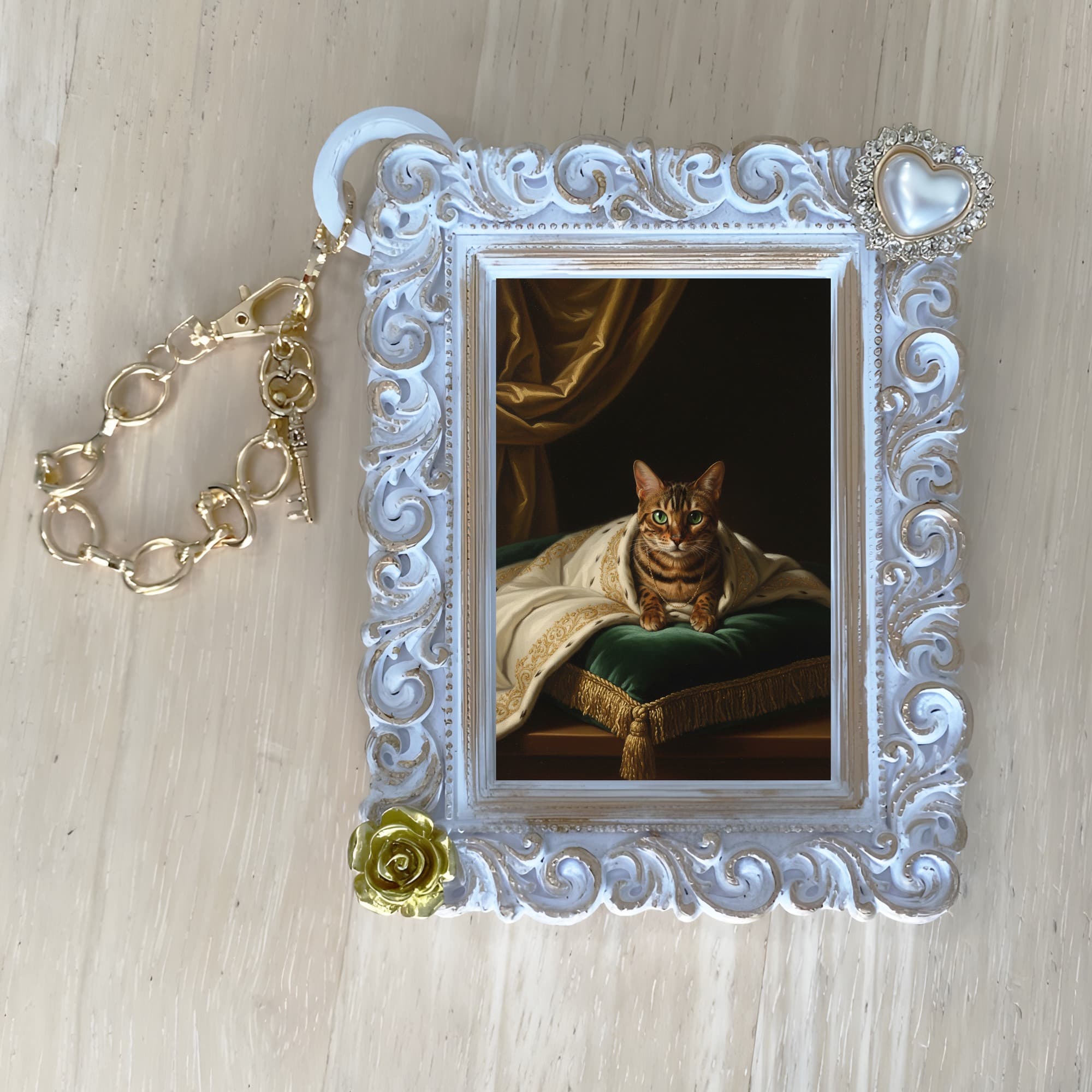 Bengal Renaissance Portrait Bag Charm (White) 4