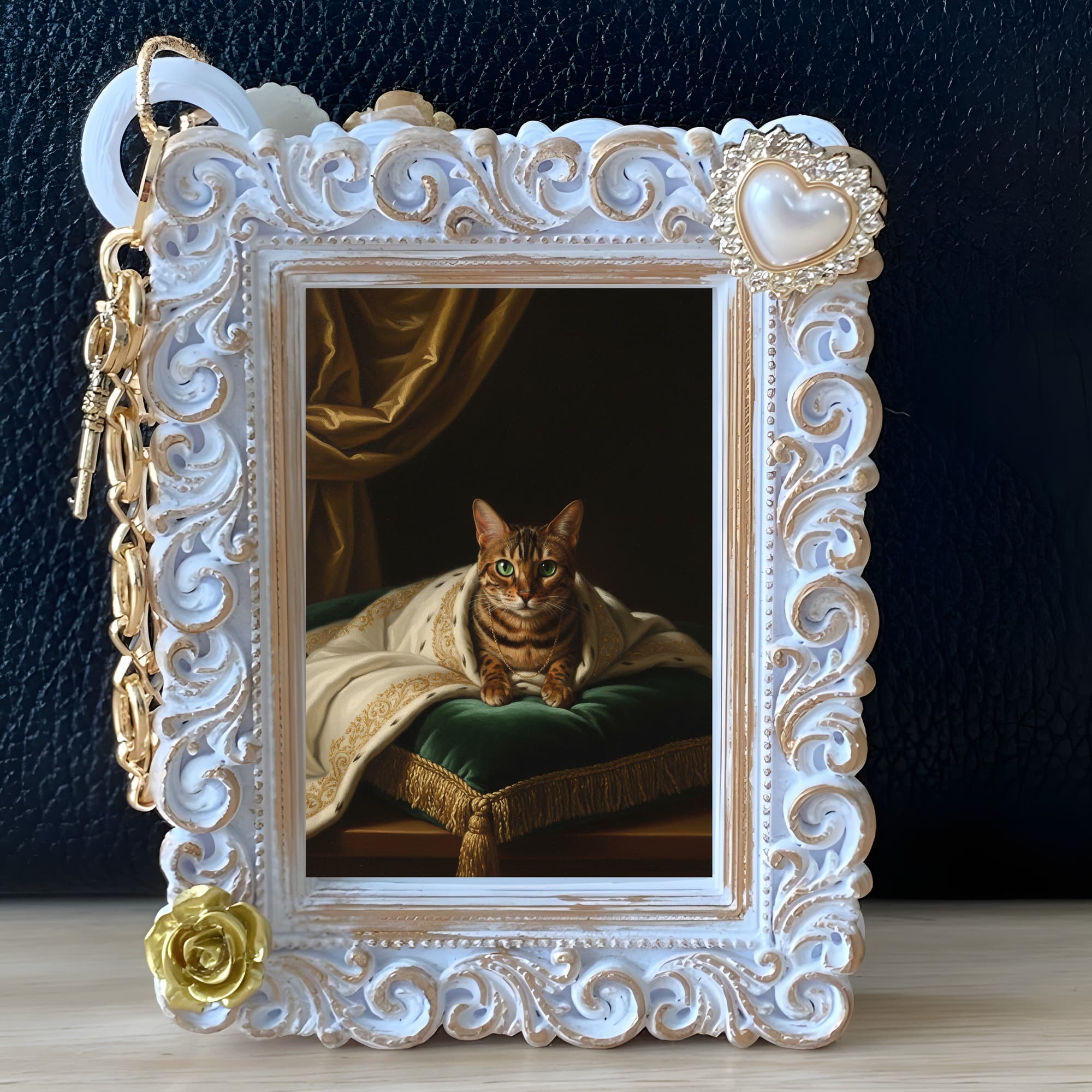 Bengal Renaissance Portrait Bag Charm (White) 5