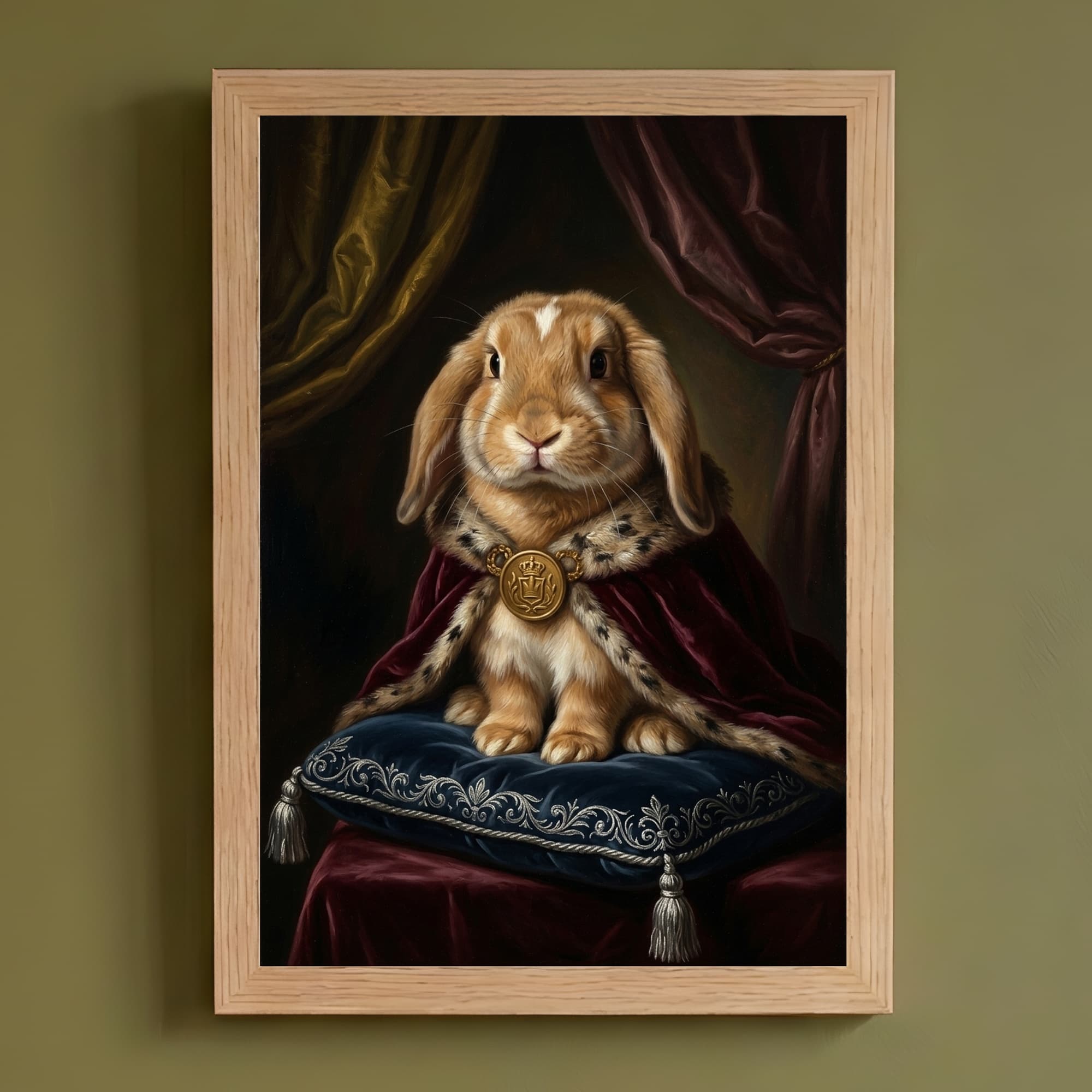 English Lop Renaissance Portrait Framed Art Print (A4)