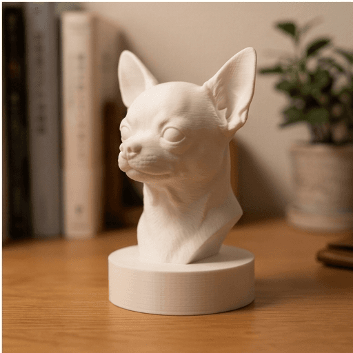 chihuahua Renaissance Portrait Bust Sculpture