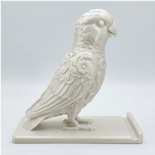 モモイロインコのルネサンス肖像画スマホスタンド(シルクホワイト) 4