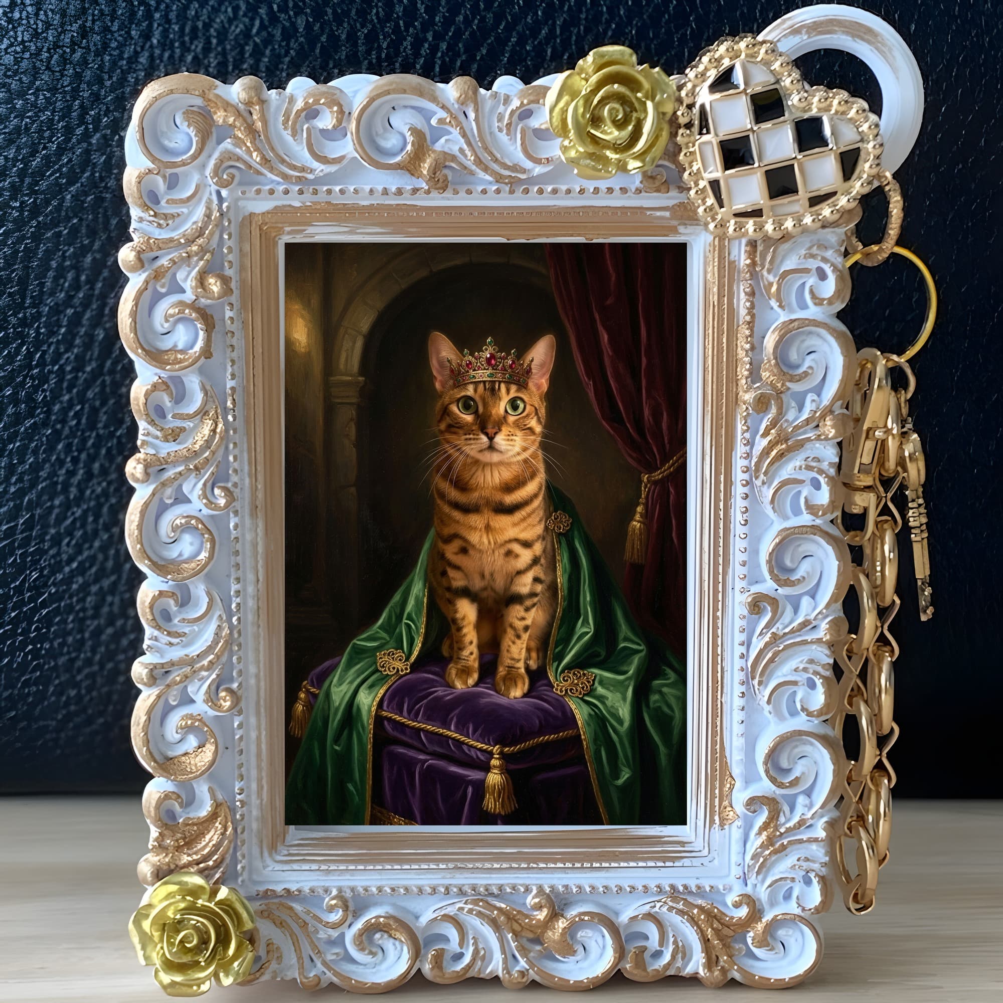 Bengal Renaissance Portrait Bag Charm (White) 2
