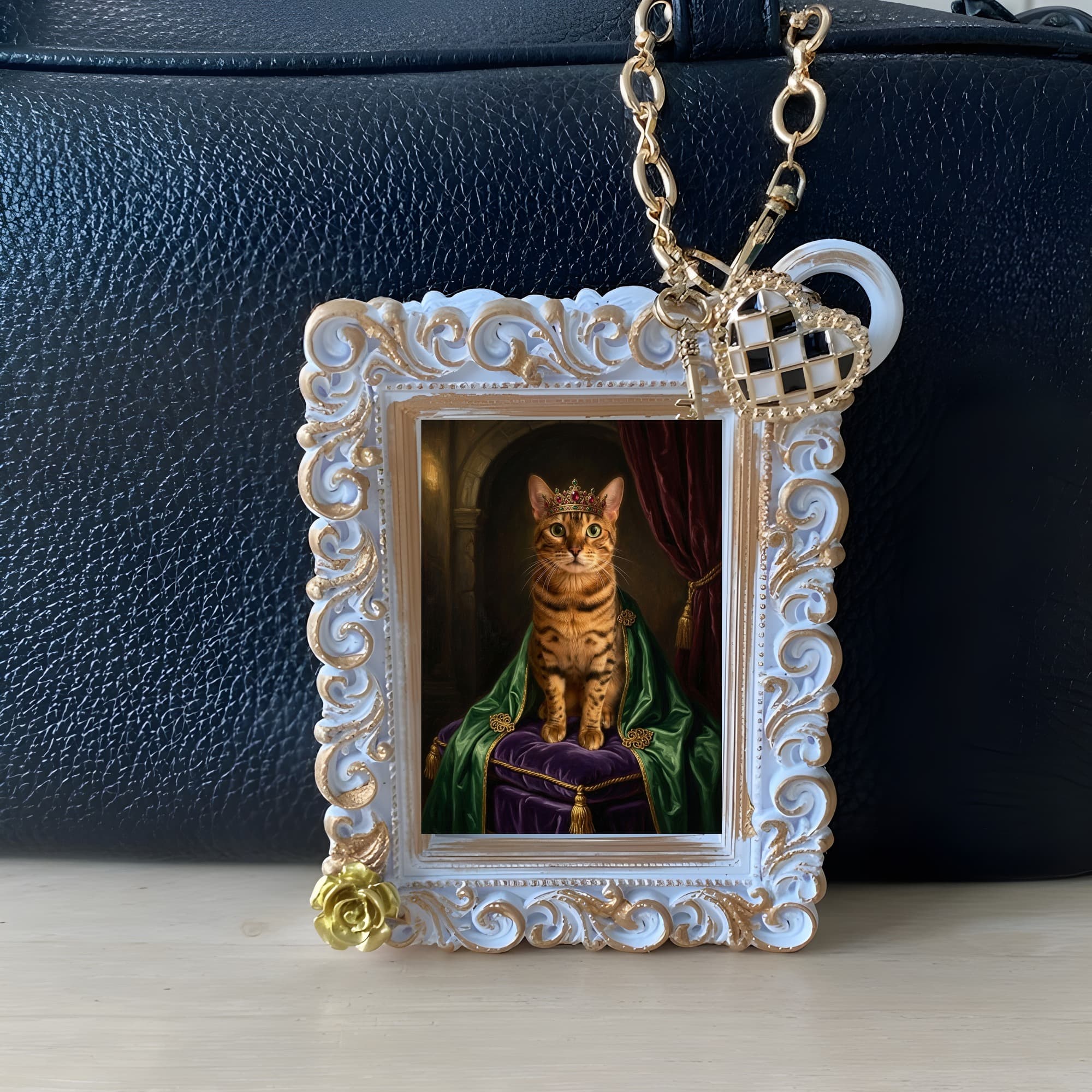 Bengal Renaissance Portrait Bag Charm (White) 3
