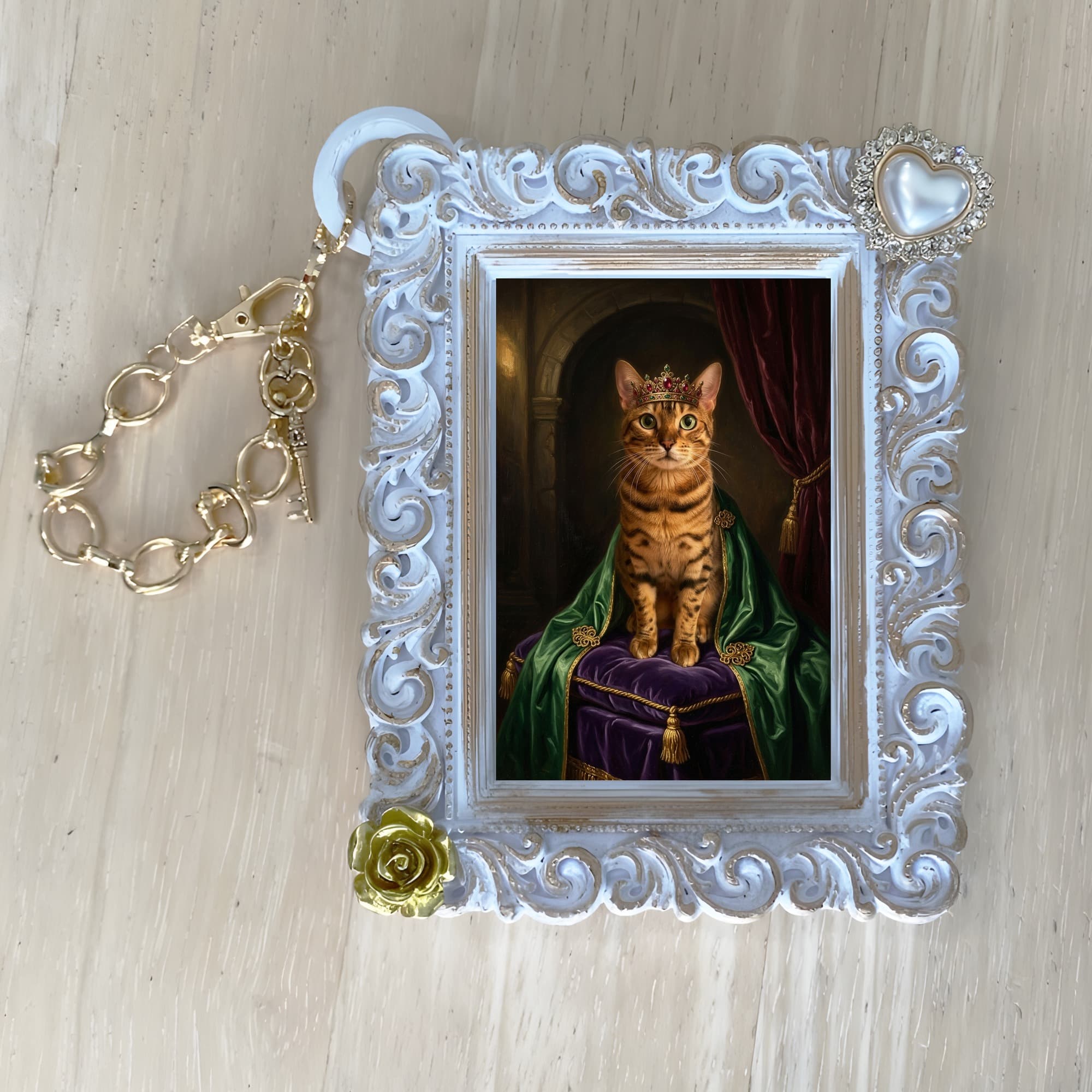Bengal Renaissance Portrait Bag Charm (White) 4