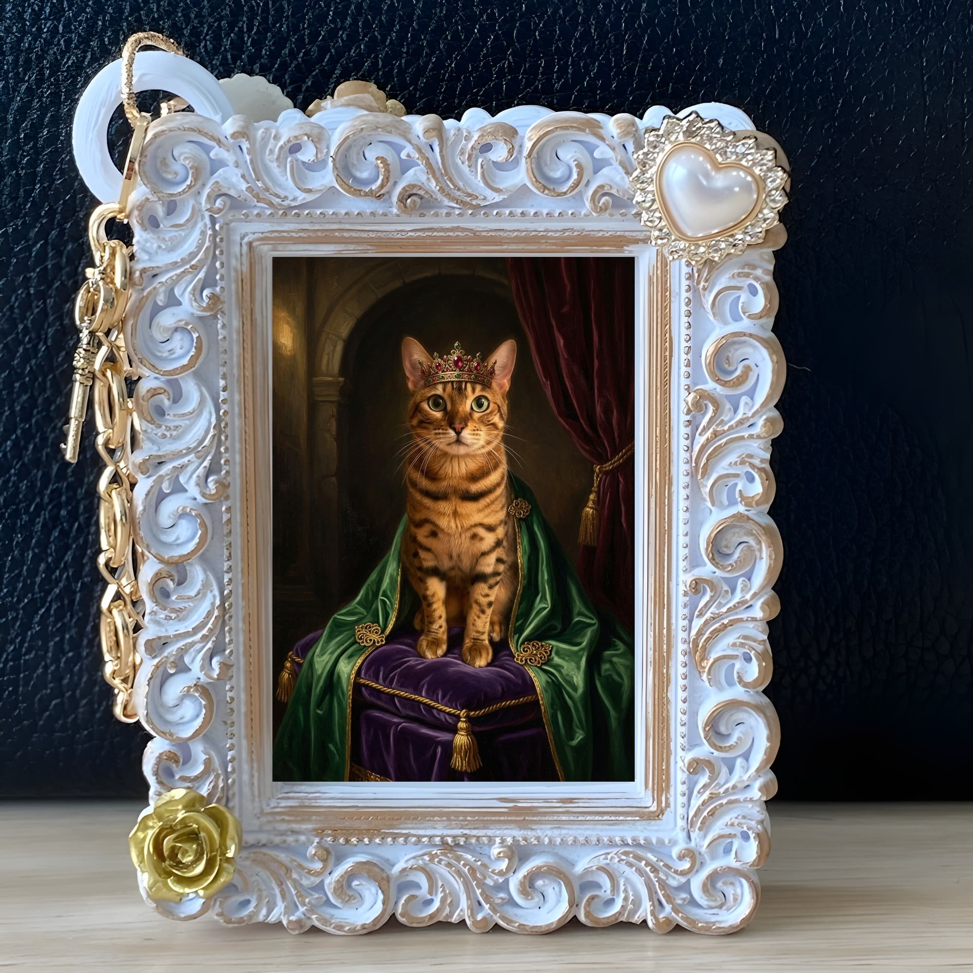 Bengal Renaissance Portrait Bag Charm (White) 5