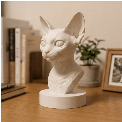Devon Rex Renaissance Portrait Bust Sculpture