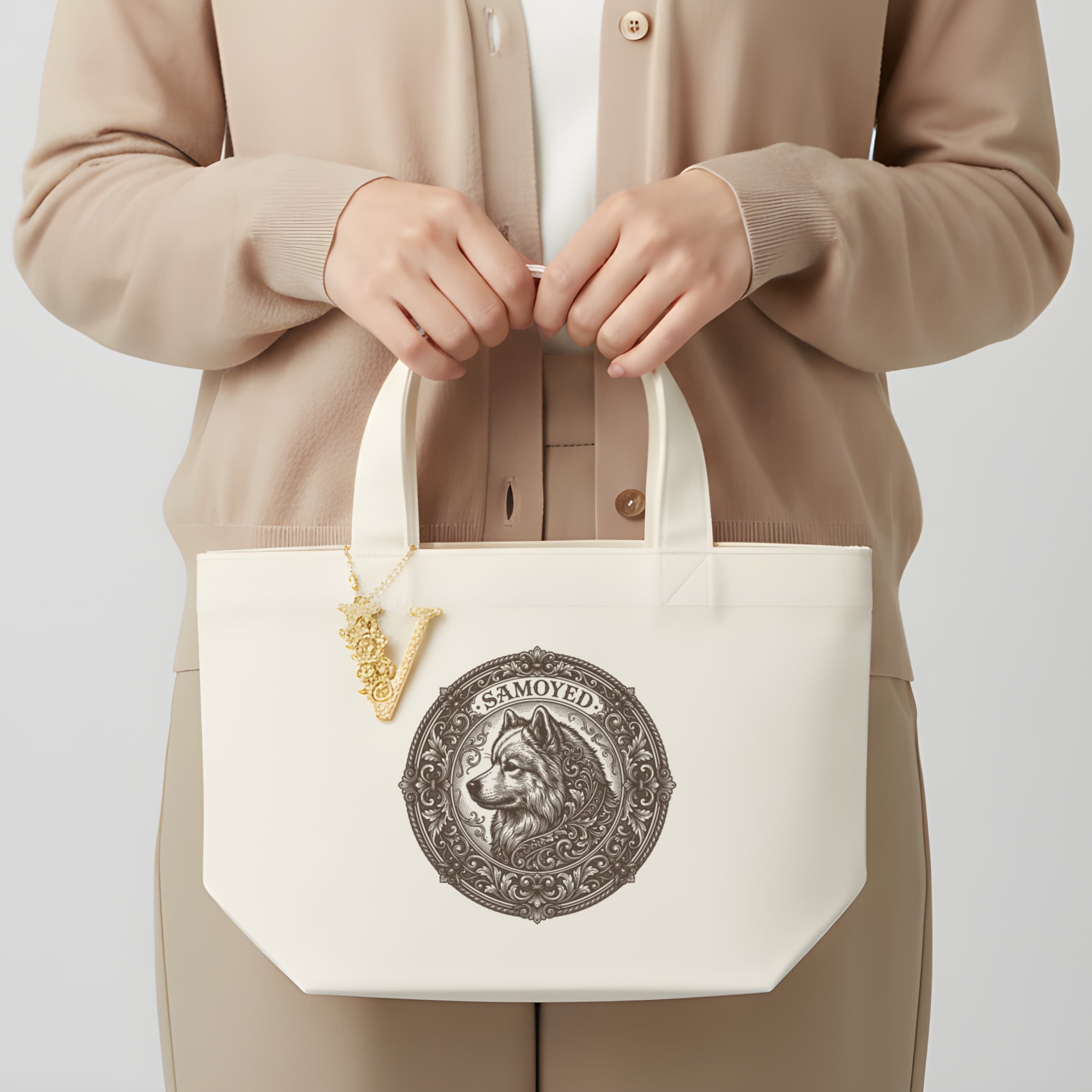 Samoyed Renaissance Portrait Mini Tote Bag 2
