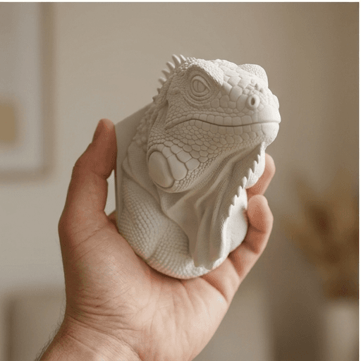 レッドイグアナのルネサンス肖像画壁掛けレリーフ 4