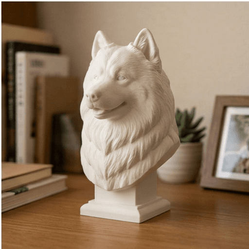 Samoyed Renaissance Portrait Bust Sculpture