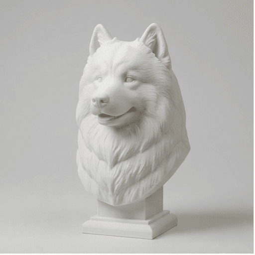 Samoyed Renaissance Portrait Bust Sculpture 3