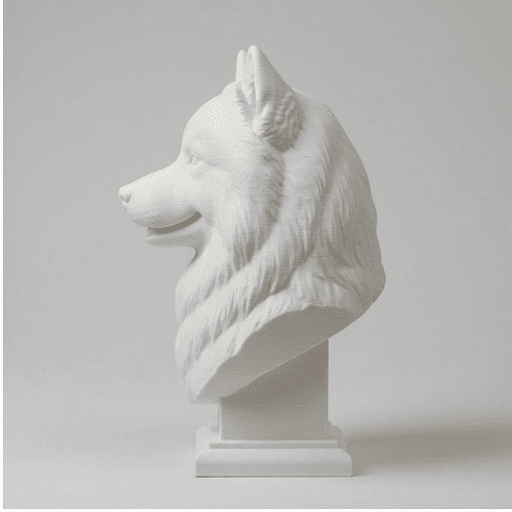 Samoyed Renaissance Portrait Bust Sculpture 4
