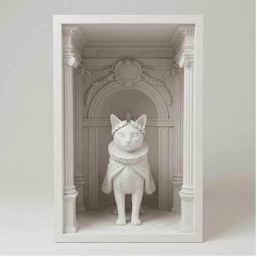 Tonkinese Renaissance Portrait Booknook Diorama