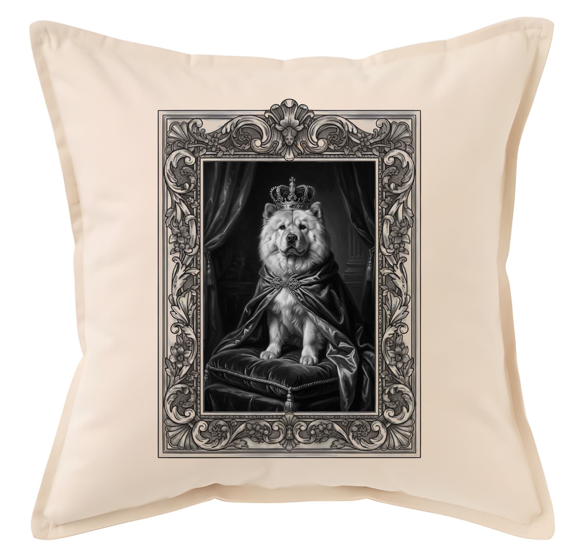 Chow Chow Renaissance Portrait Throw Cushion (Framed Design)