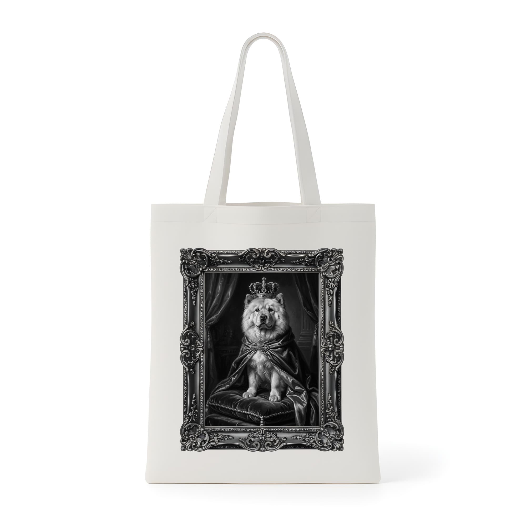 Chow Chow Renaissance Portrait Tote Bag (Monochrome Print, Framed Design)