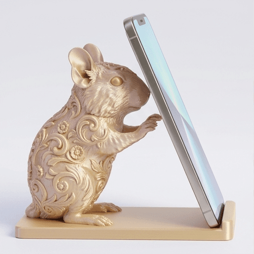 Degu Renaissance Portrait Phone Stand (Silky Gold)