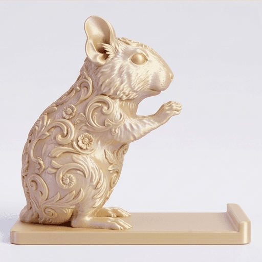 Degu Renaissance Portrait Phone Stand (Silky Gold) 4