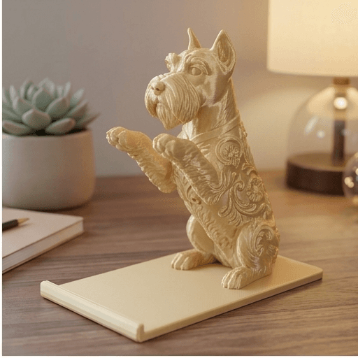 miniature schnauzer Renaissance Portrait Phone Stand (Silky Gold) 2