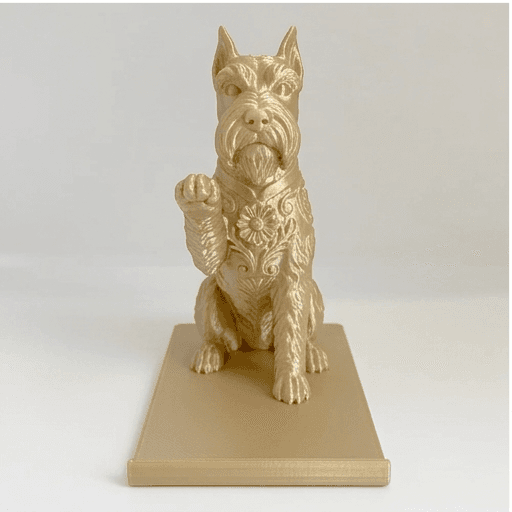 miniature schnauzer Renaissance Portrait Phone Stand (Silky Gold) 3