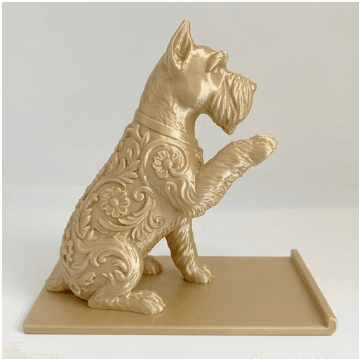 miniature schnauzer Renaissance Portrait Phone Stand (Silky Gold) 4