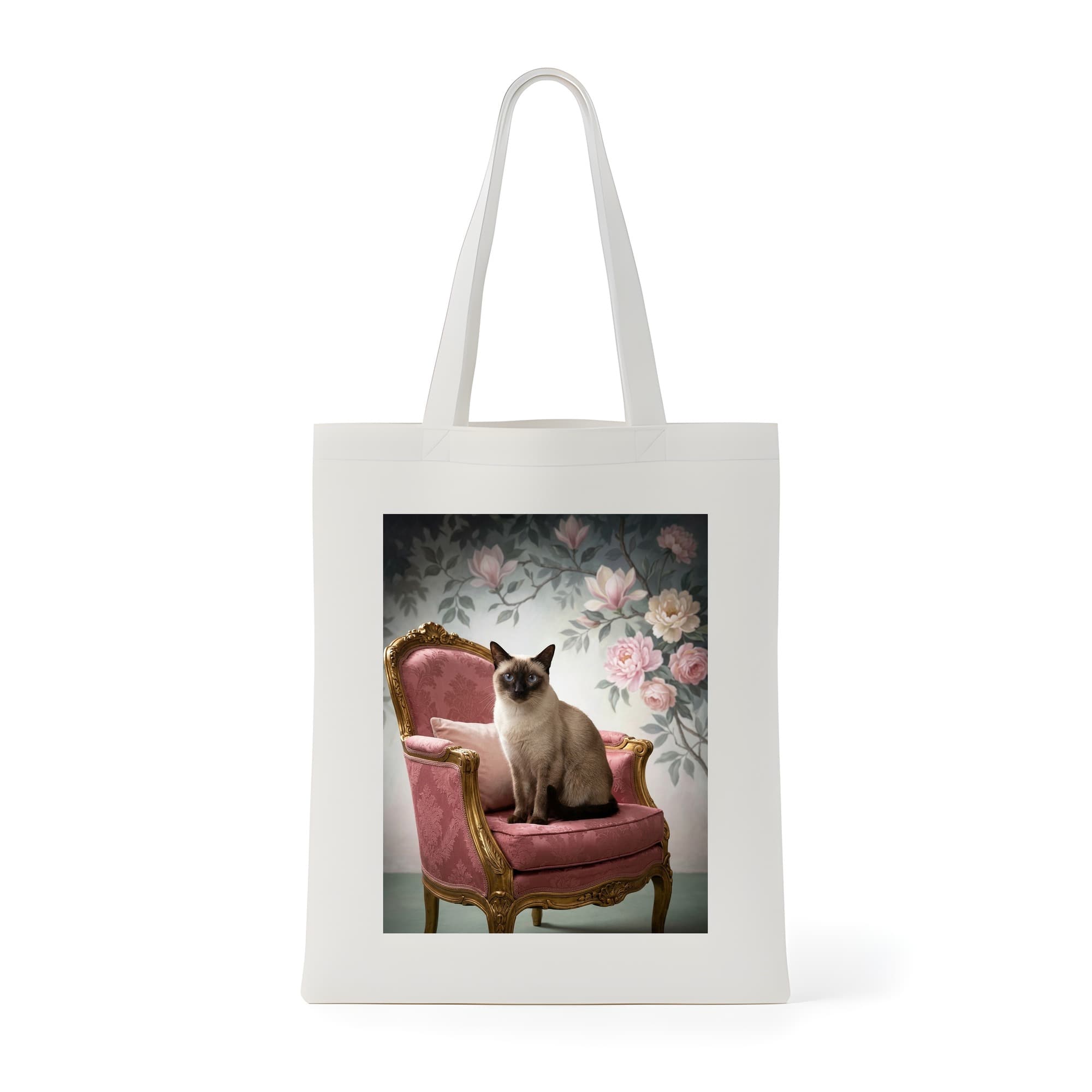 Siamese Shabby Pink Oil-Painting Rococo Tote Bag