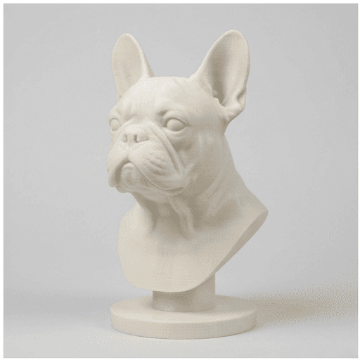 French bulldog Renaissance Portrait Bust Sculpture 3