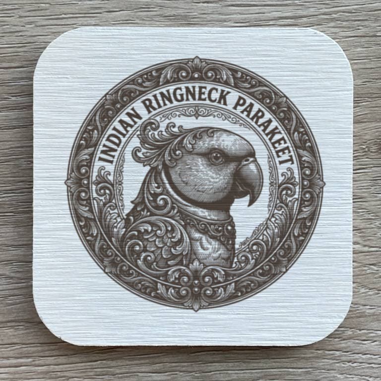 Indian Ringneck Parakeet Renaissance Portrait Coaster Set