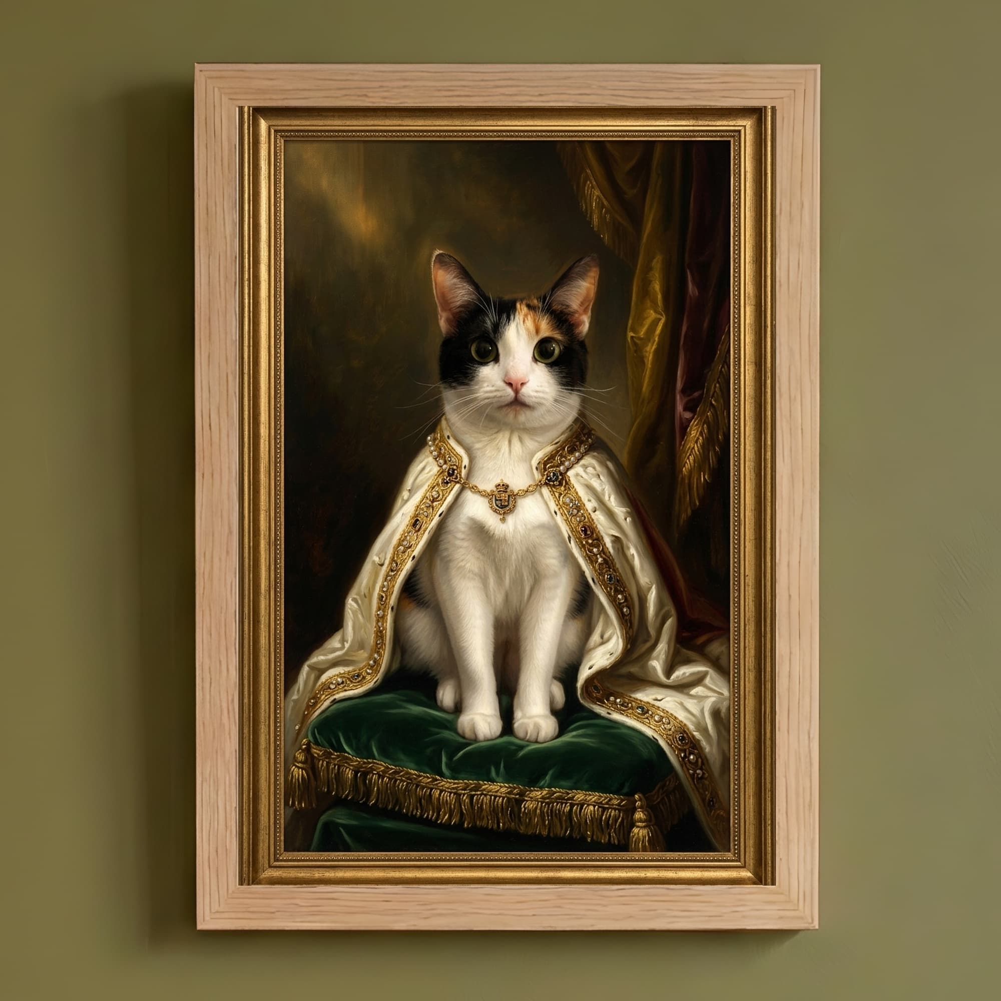 Japanese Bobtail Renaissance Portrait Framed Art Print (A4)